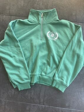 Old Navy Girls Sz XL (14-16) Green Quarter-Zip Pullover Sweatshirt